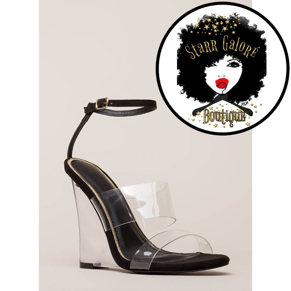 Liliana Shoes - 🕶BLK Clear Illusion Wedges🕶